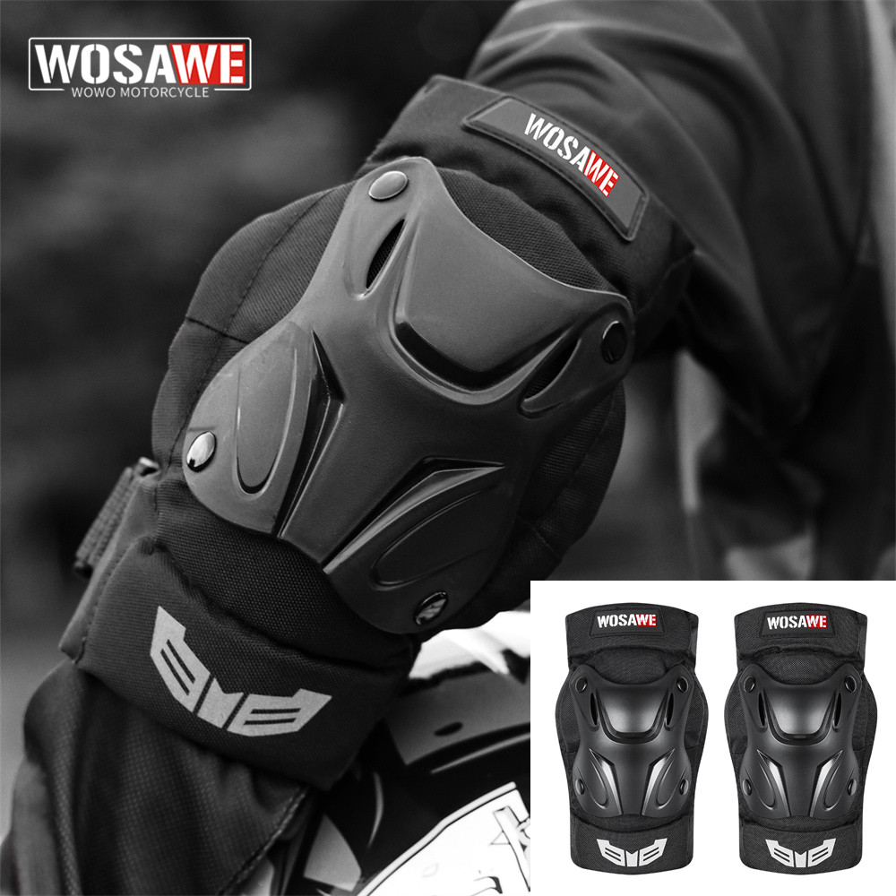 Mountain Biking Knee And Elbow Pads - WOSAWE Motorcycle Knee Elbow Pads Black