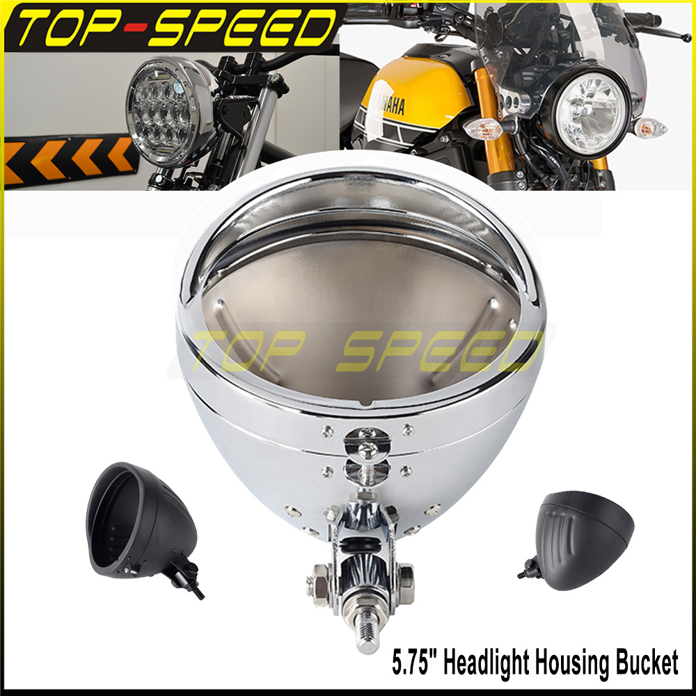 Xtreme Mountain Biking - Black/Chrome Motorcycle Headlamp Housing Light Shell