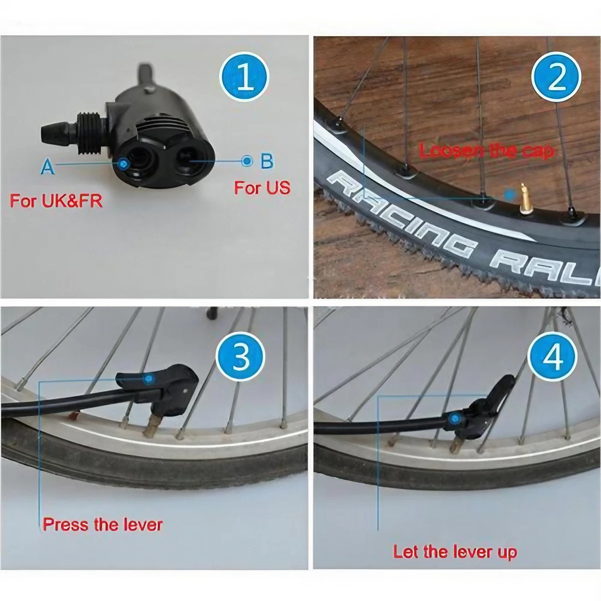 Bicycle Pump Nozzle Dual Head  – Mountain Biking Track recenzja i cena